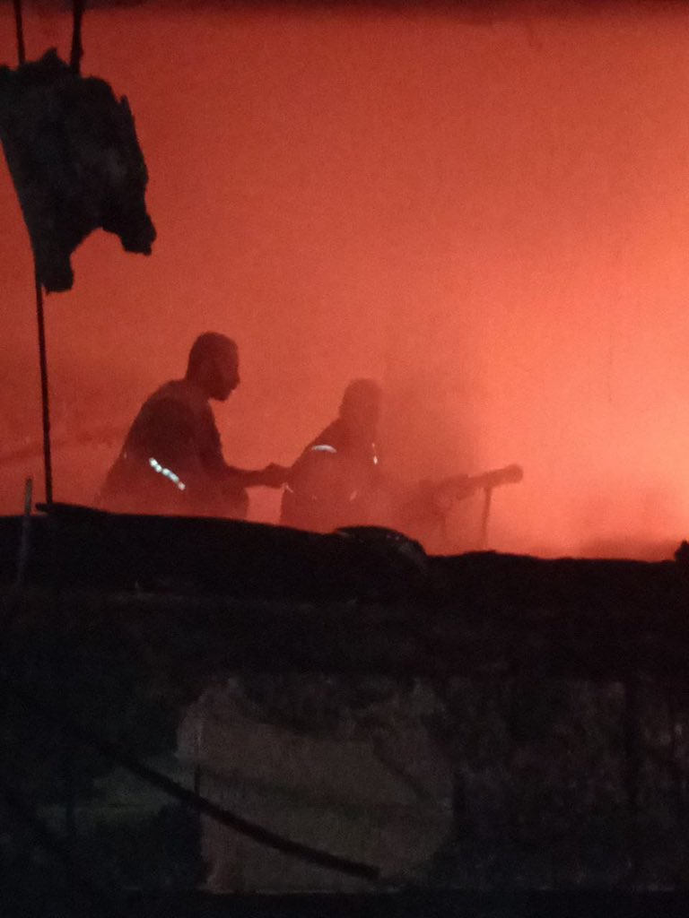 Civil Defence Response to Mosque Fire After Israeli Bombing