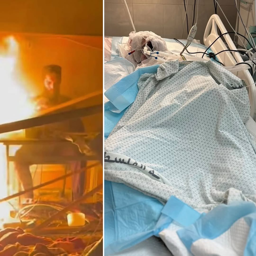 Journalist Ahmad Mansour engulfed in flames in Israeli strike on press tent