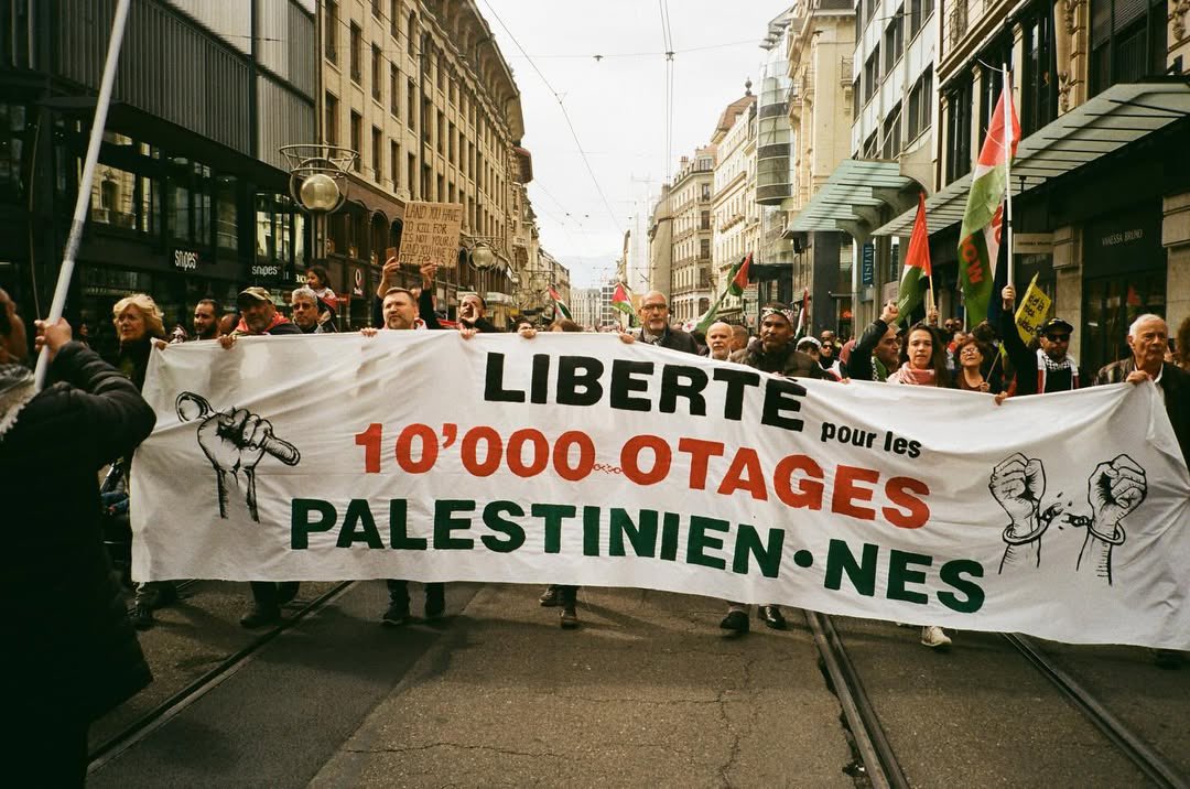 Hundreds protest in Geneva demanding end to Gaza genocide