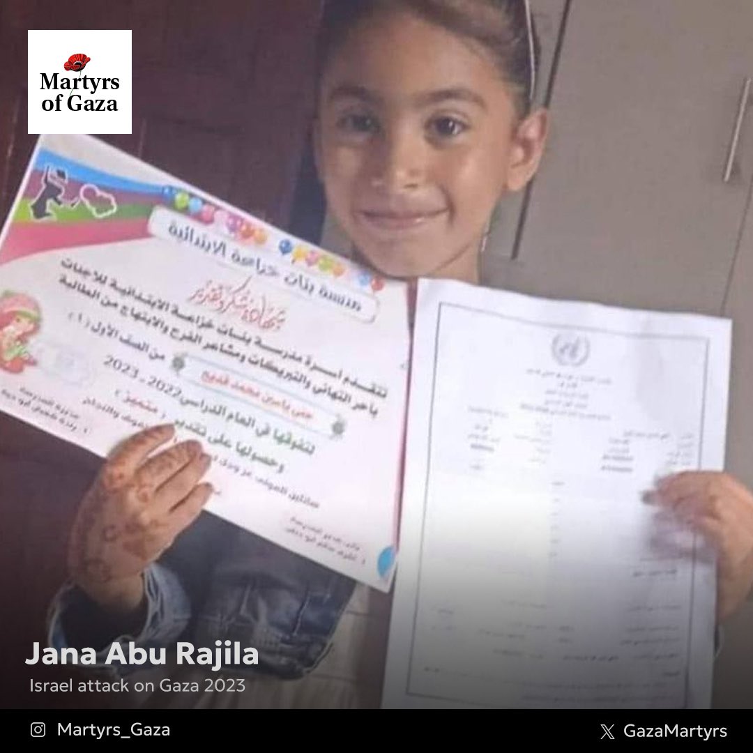Seven-year-old Jana Abu Rajila’s dream of becoming a doctor