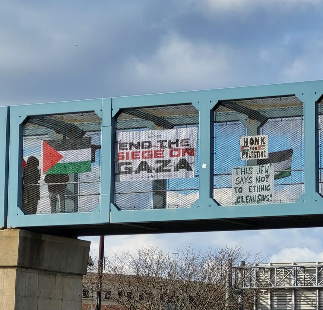 New Jersey Community Banner Action for Palestinian Solidarity Day