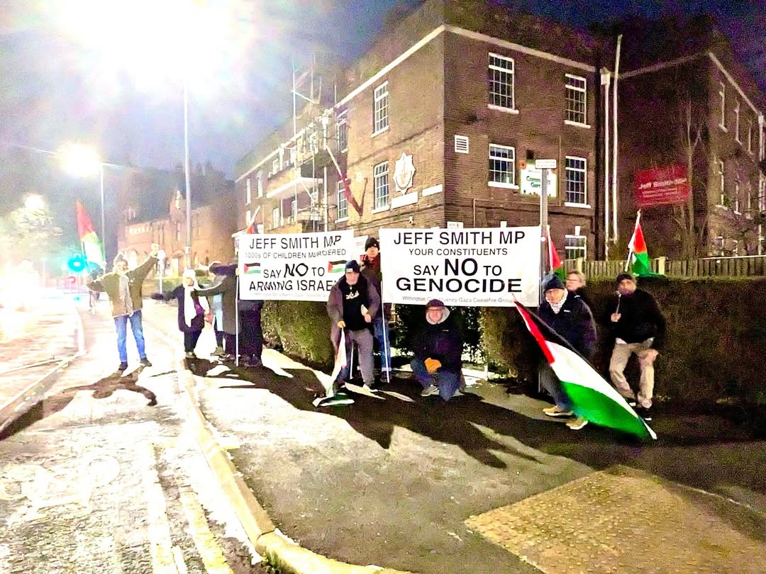 Manchester Activists Demand Palestine Ceasefire Outside MP Office