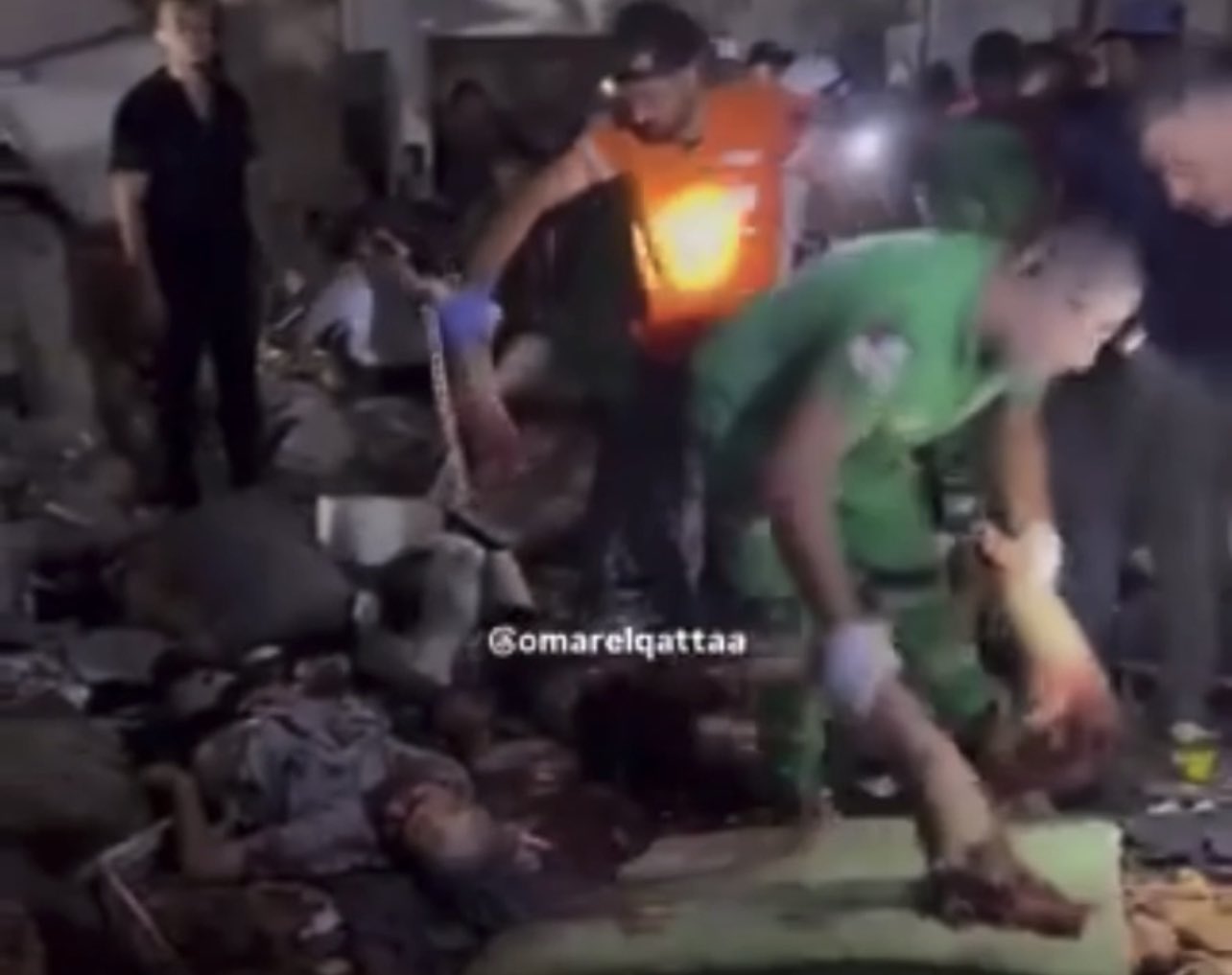 Israeli bombing at Gaza refugee shelter mosque