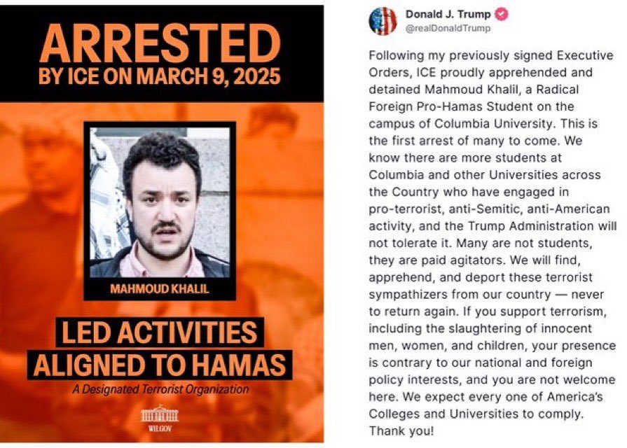 Trump’s reaction to Palestinian student arrest at Columbia protests