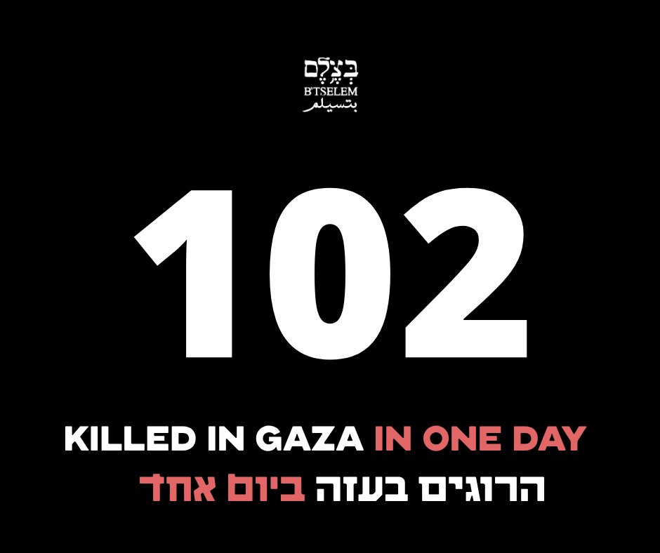 Israeli military kills 102 people in Gaza amid humanitarian crisis