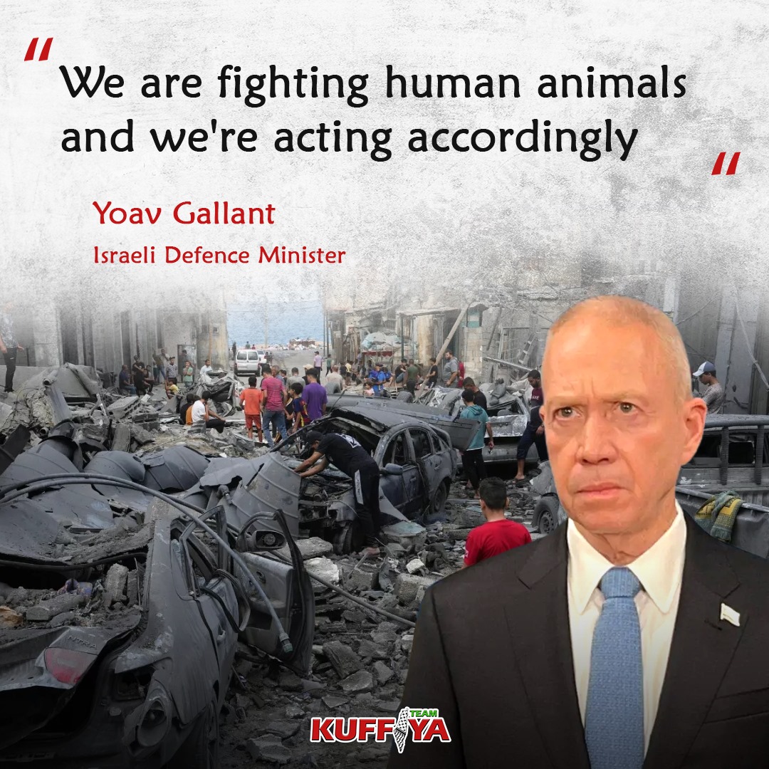 Israeli Defence Minister Gallant on Palestinian combatants