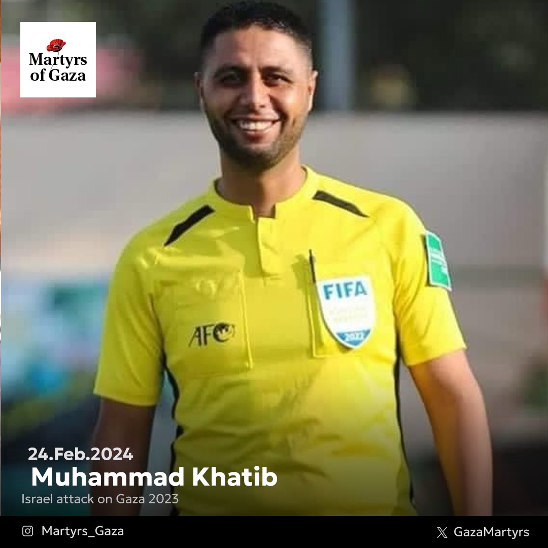 Palestinian football referee Muhammad Khatib killed in Gaza conflict