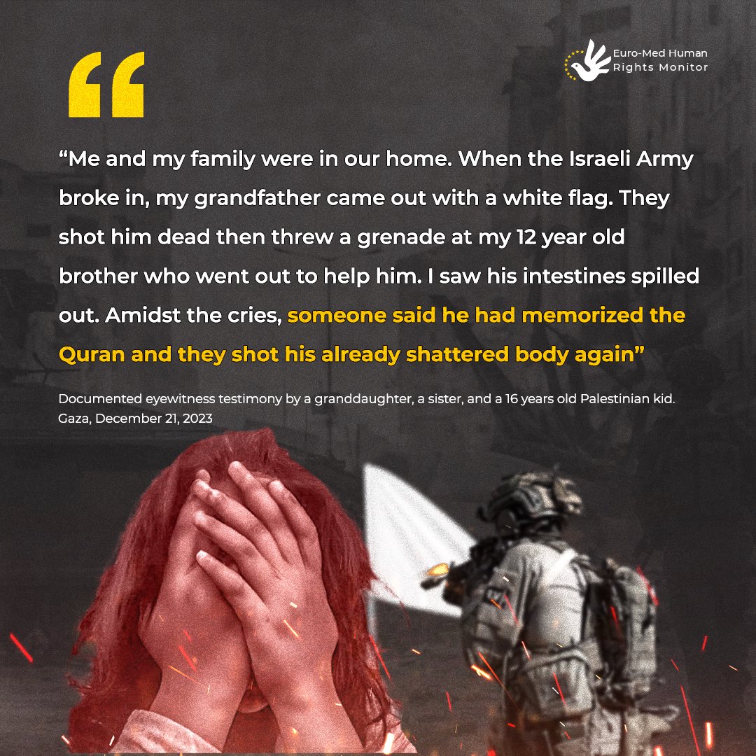 Palestinian Girl’s Testimony on Family Deaths by Israeli Troops