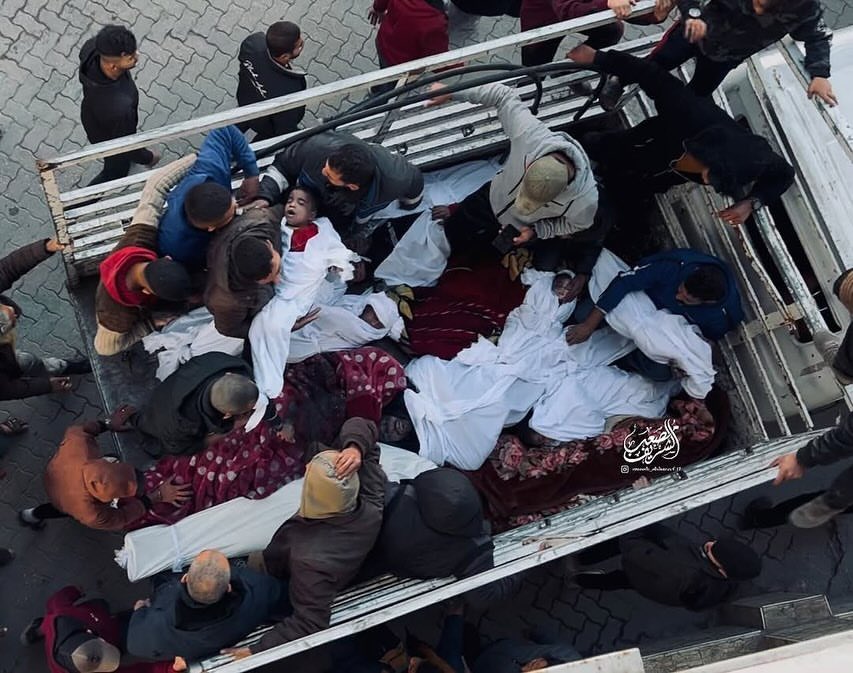 Palestinians bid farewell to relatives killed in Israeli airstrikes