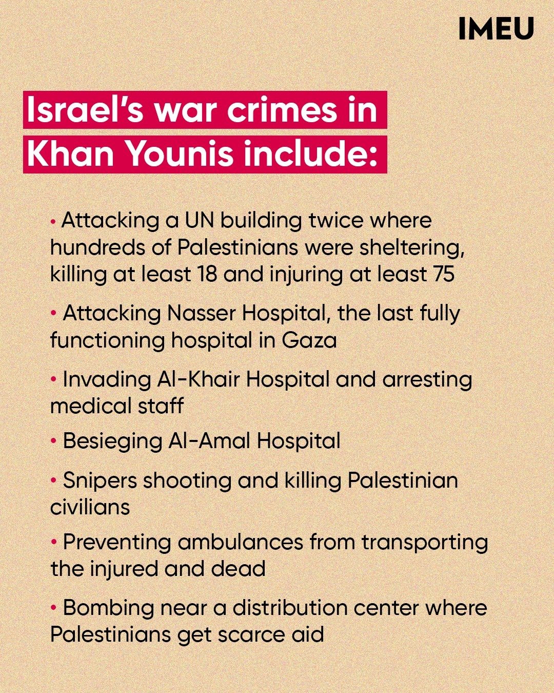 Israeli Occupation Forces Accused of War Crimes in Khan-Younis