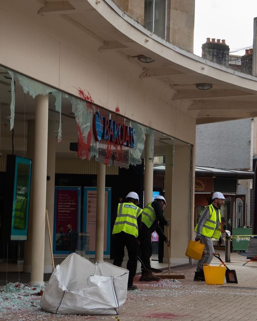 Pro-Palestine activists protest Barclays Bank over Gaza