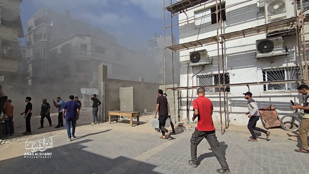 Israeli bombing near Kamal Odwan Hospital in Jabalia