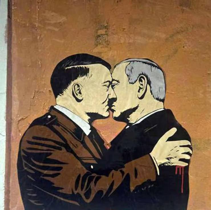 Italian Mural Compares Netanyahu to Hitler Over Gaza Genocide