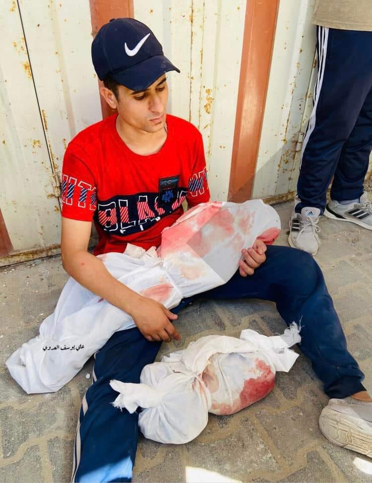 Palestinian man grieves wife and child killed in Israeli attack