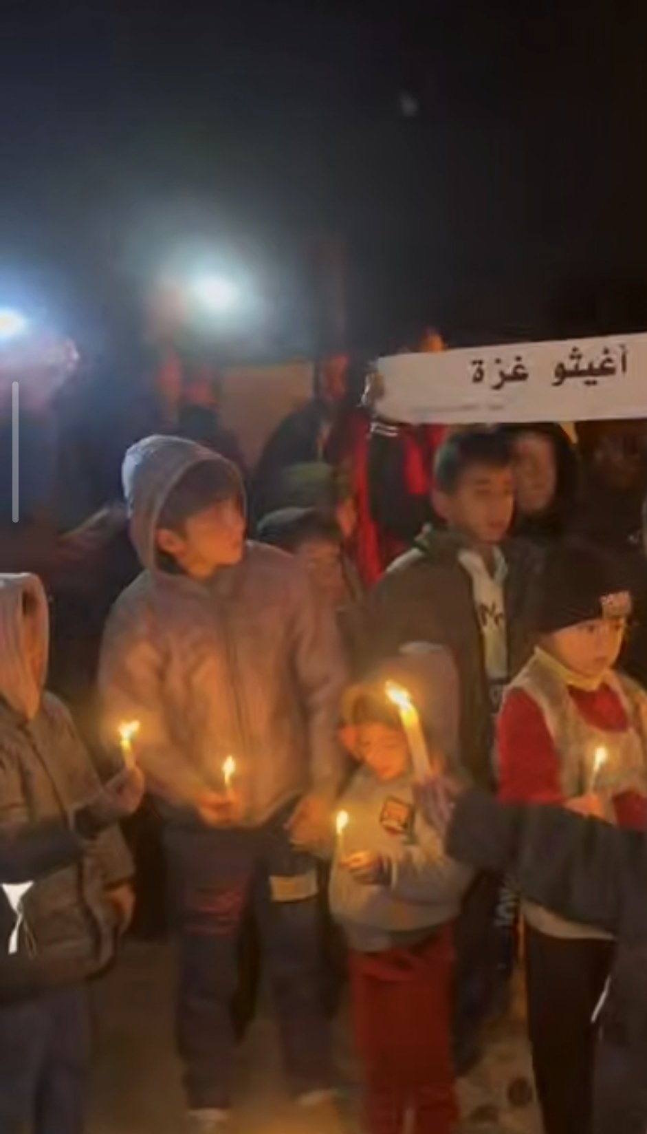 Children in Gaza Light Candles for New Year Hope