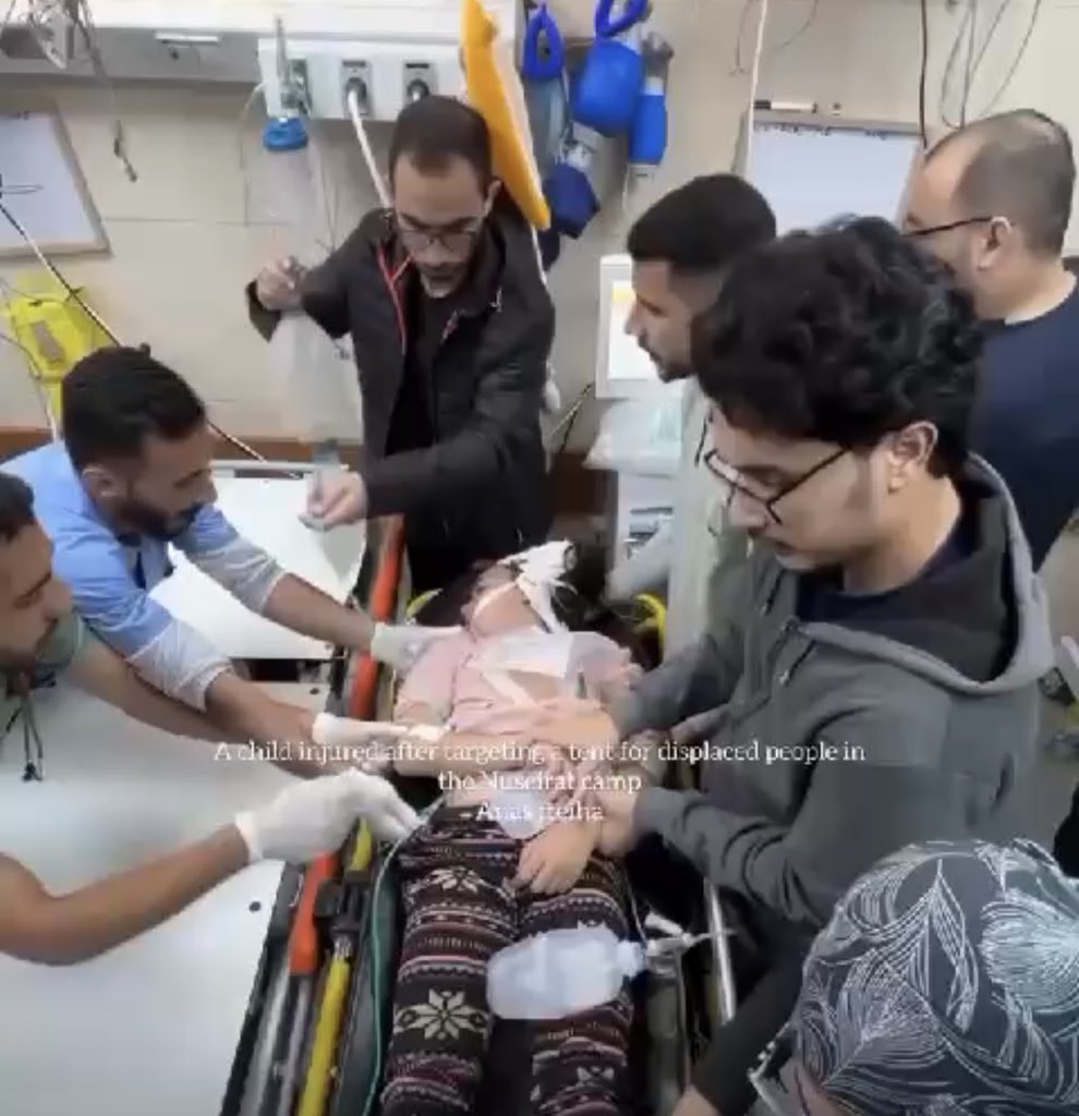 Israeli bombing wounds 25 people at Al Nuseirat refugee camp
