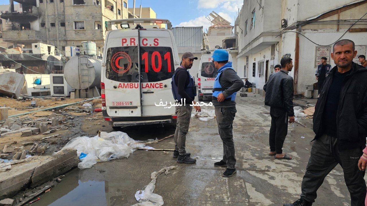 WHO delegation present as homes targeted near Gaza hospital