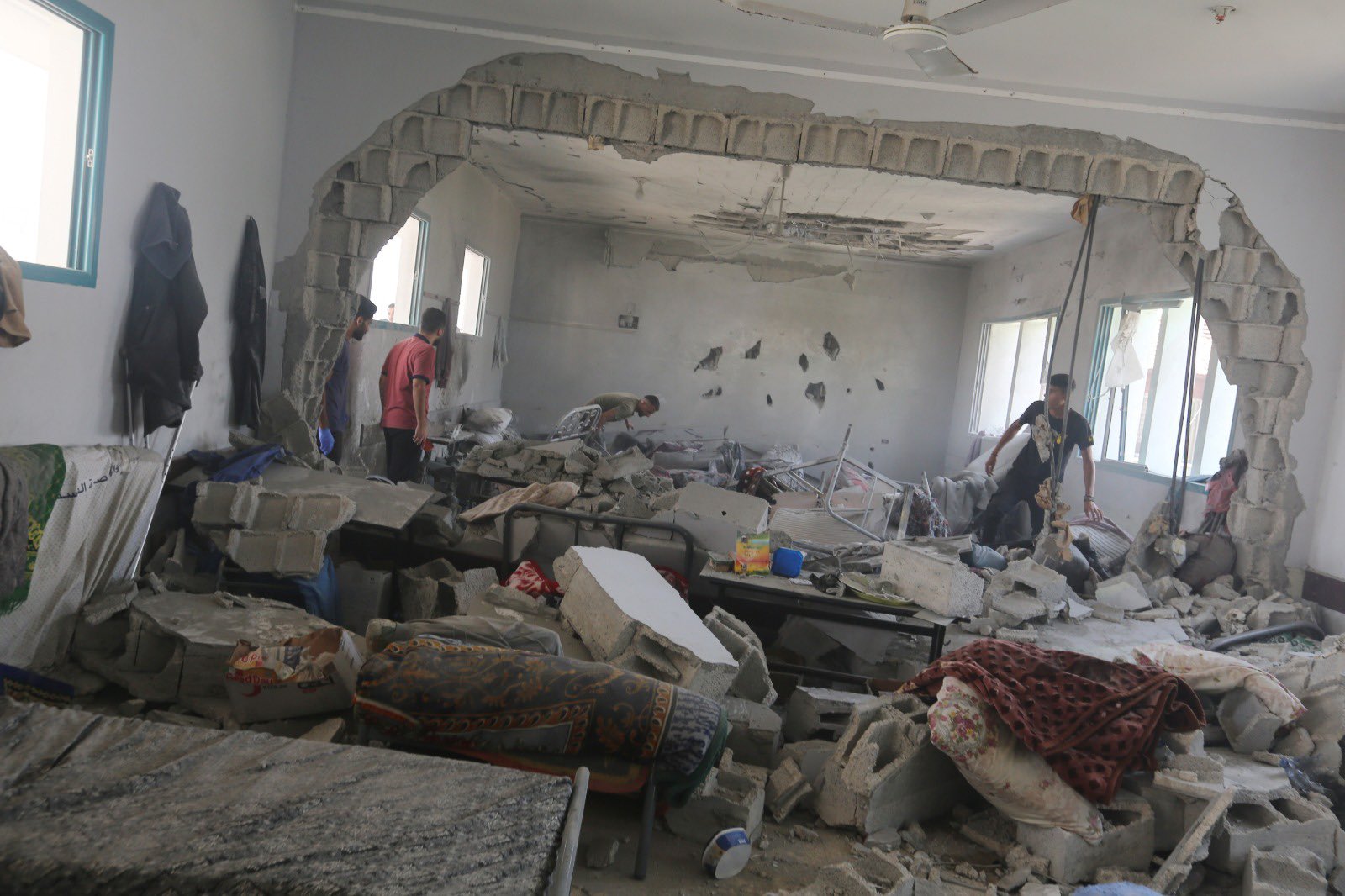 Displaced Persons Sheltering in Bombed Classrooms Deir al Balah