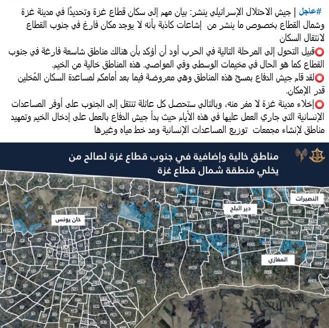 Israeli Military Evacuation Orders and Relocation Claims Gaza
