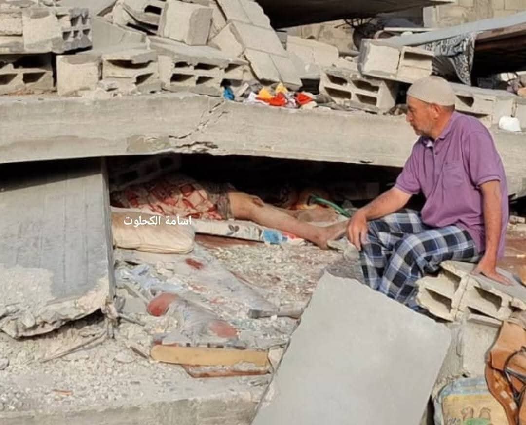 Elderly Man Grieves Family Lost in Home Ruins