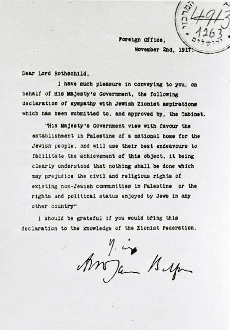 Balfour Declaration 1917: Beginning of Palestinian Land Occupation