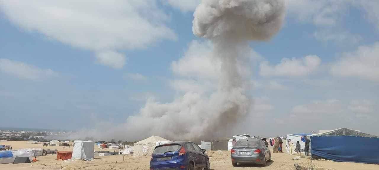 Israeli bombing reported near displaced persons tents in Rafah