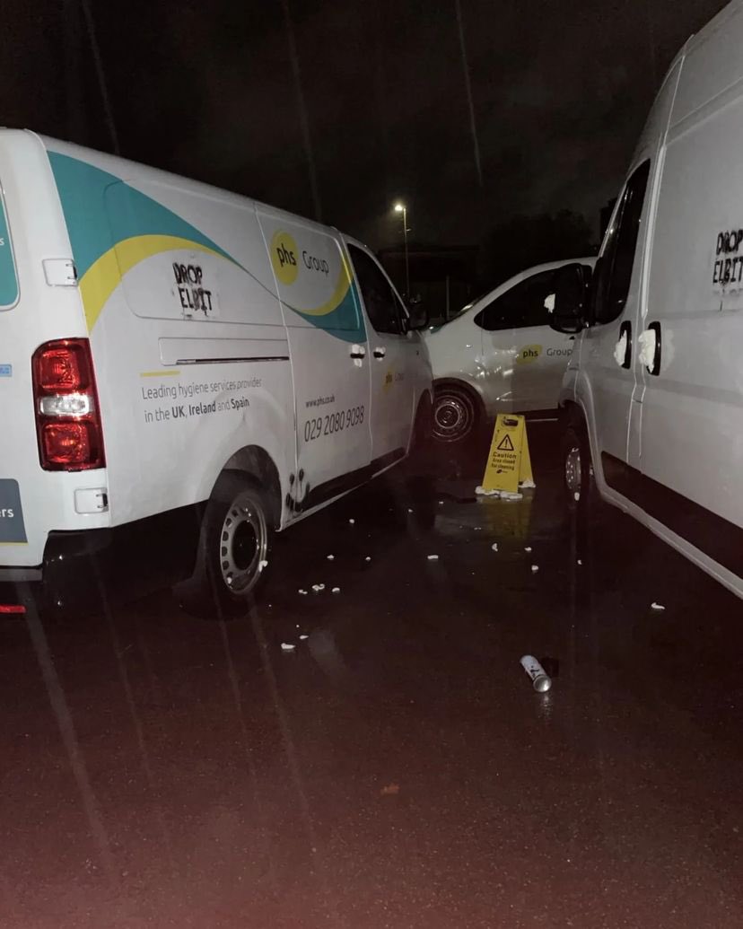 Palestine Action disables Elbit Systems toxic waste disposal vans