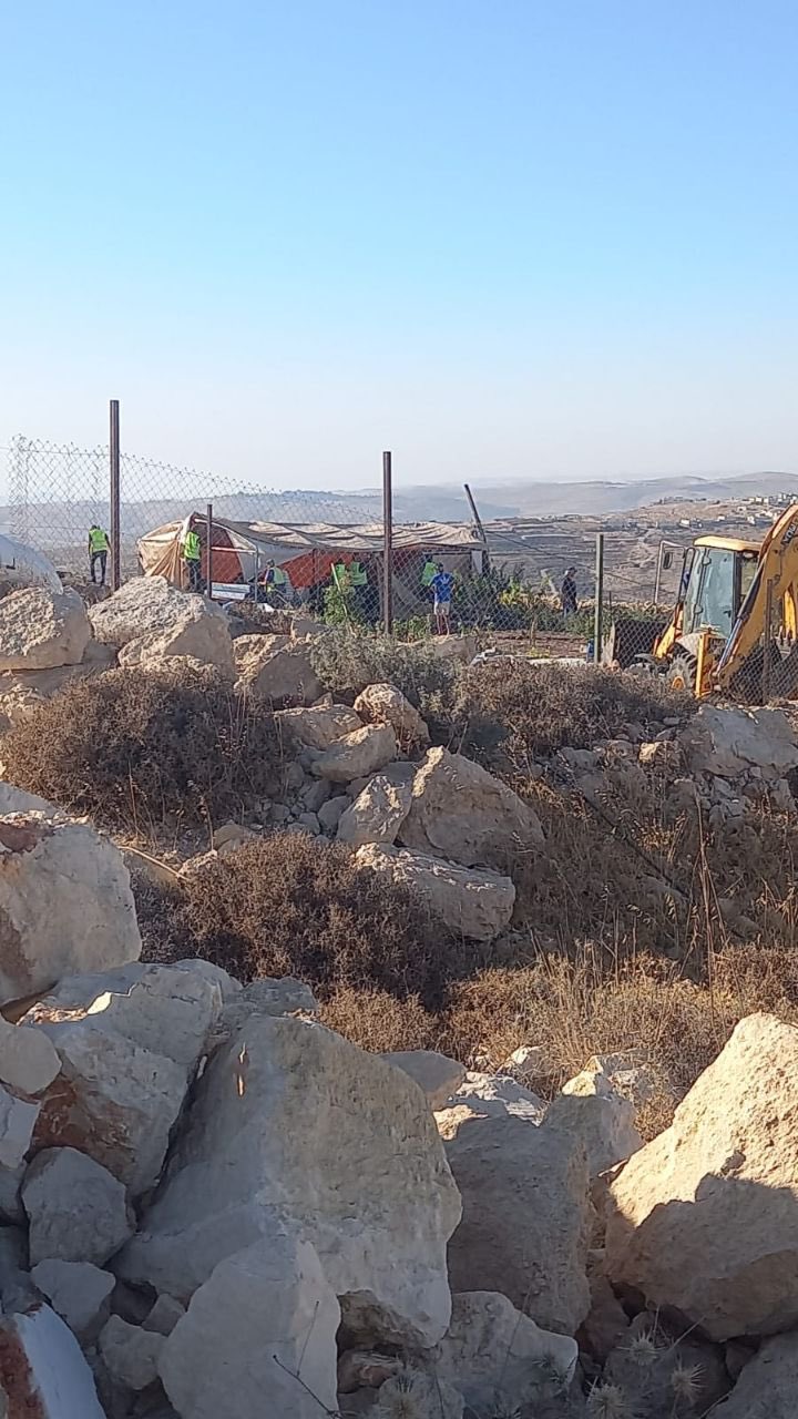 Israeli forces demolish tents sheltering displaced Palestinian families in Hebron