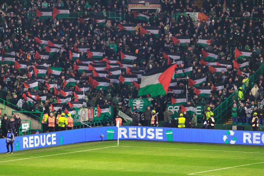 Celtic FC’s Green Brigade Fans at Celtic Park Glasgow
