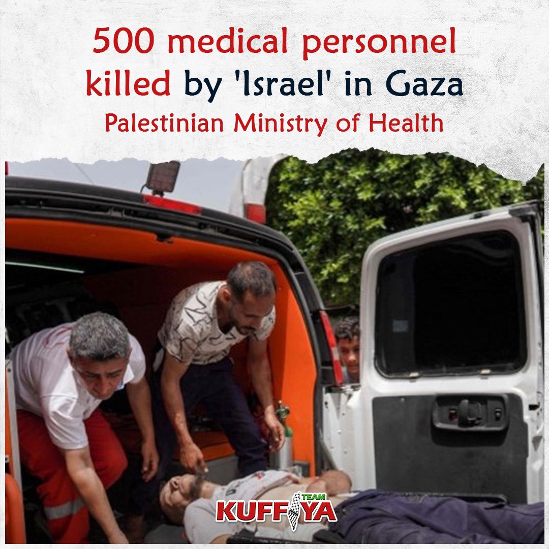 500 Medical Personnel Killed in Gaza War Since October 7