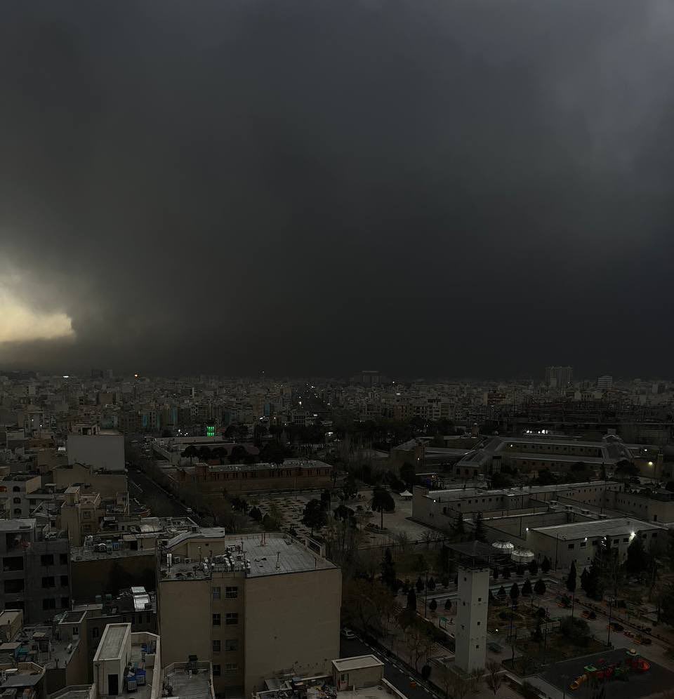 Sky over Tehran after US and Israeli strikes