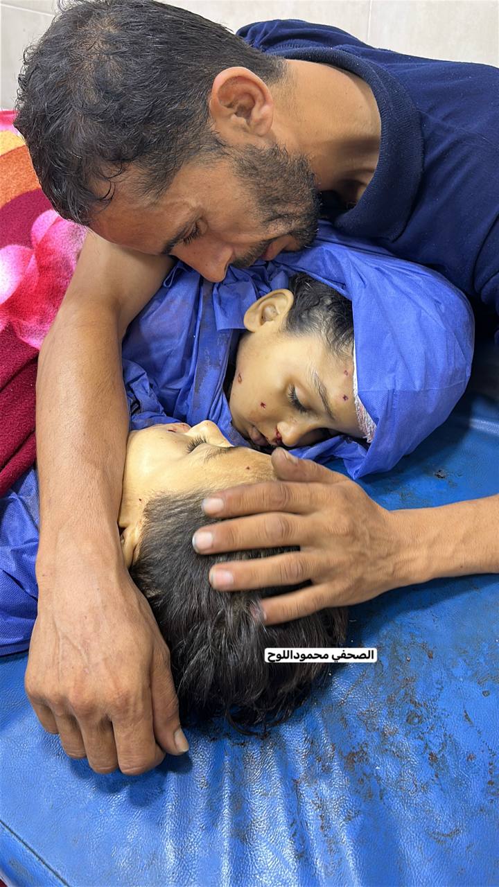 Father loses children in Israeli airstrike on Gaza camp