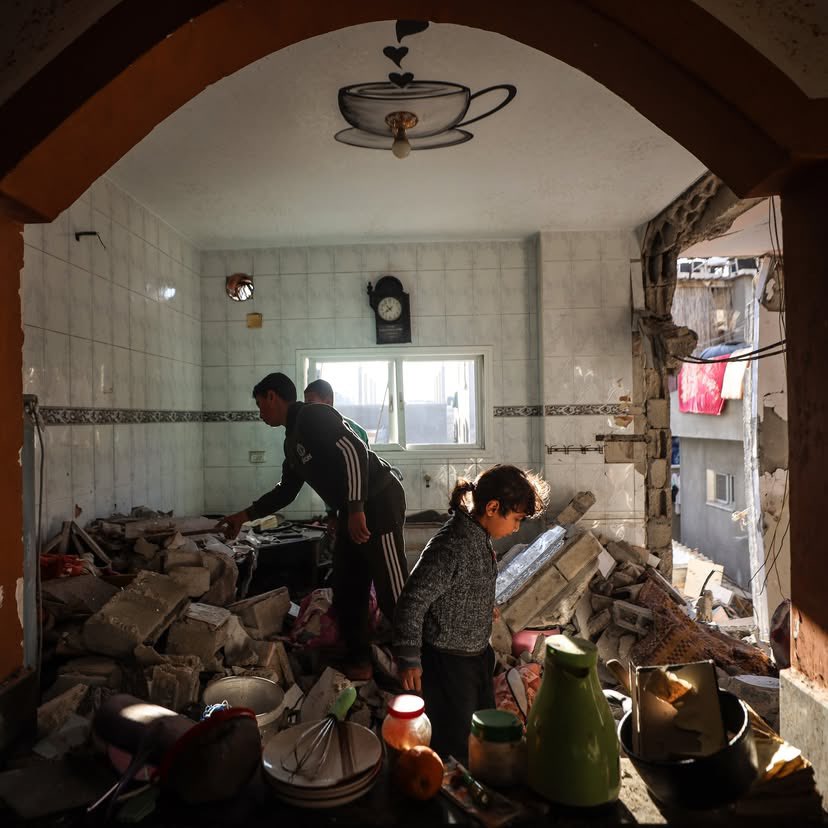 Gaza Residents Search Rubble After Israeli Strike in Deir el-Balah