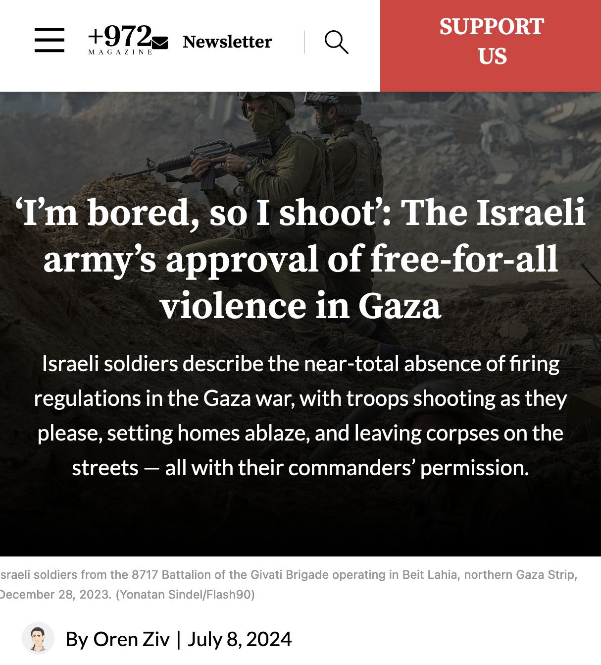 Israeli soldiers reportedly ordered to shoot Gaza civilians ages 15-50