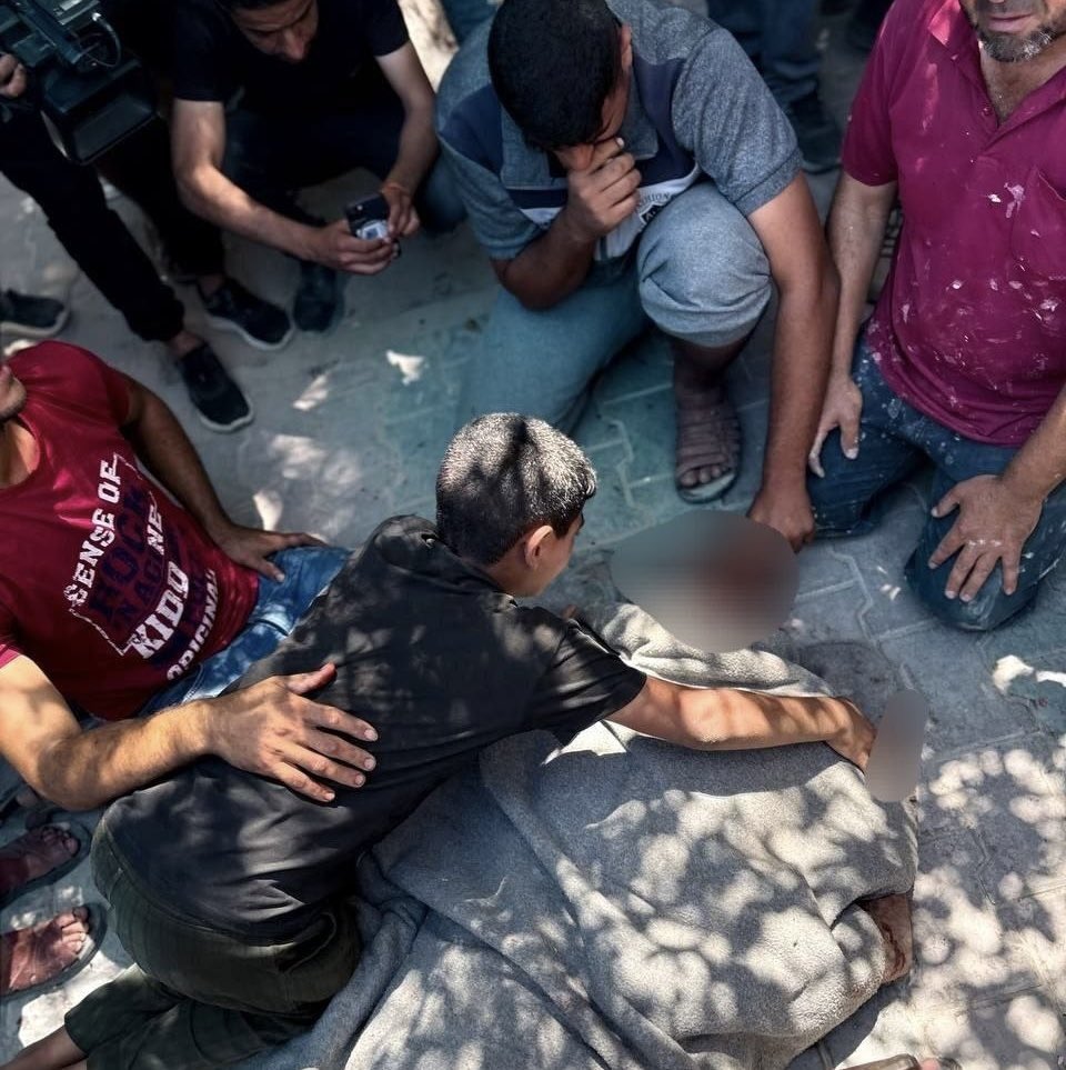Grieving boy bids farewell to father killed in Israeli airstrike