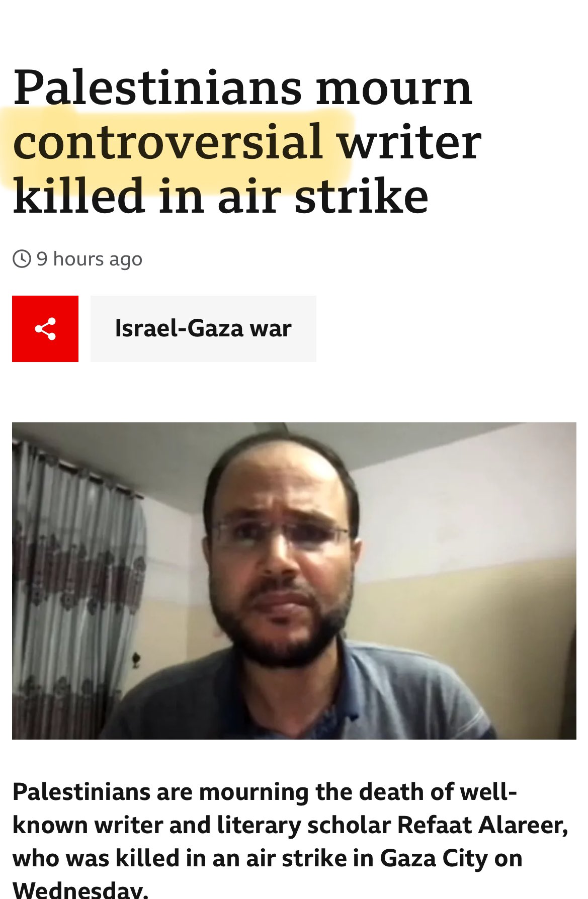 BBC’s use of ‘controversial’ to describe assassinated Palestinian doctor