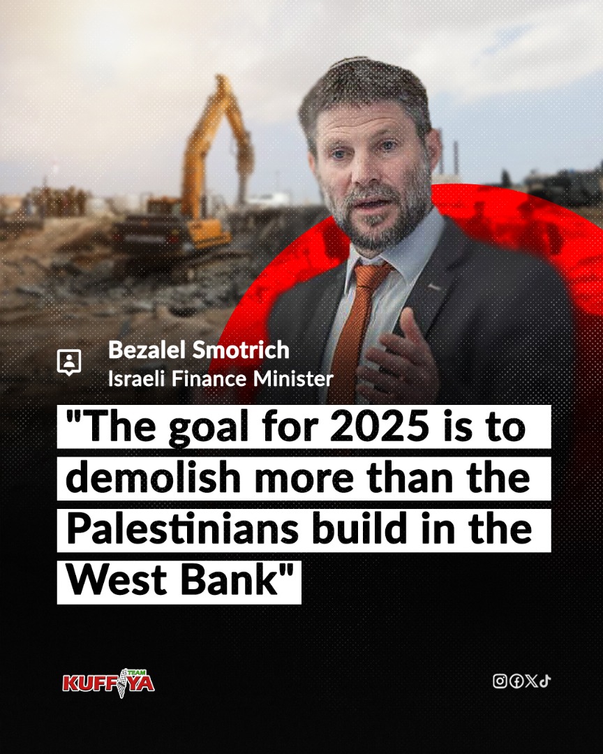 Israeli Finance Minister’s 2025 West Bank Demolition Plan