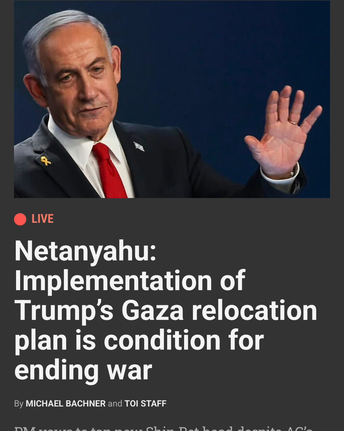 Netanyahu Gaza expulsion policy update