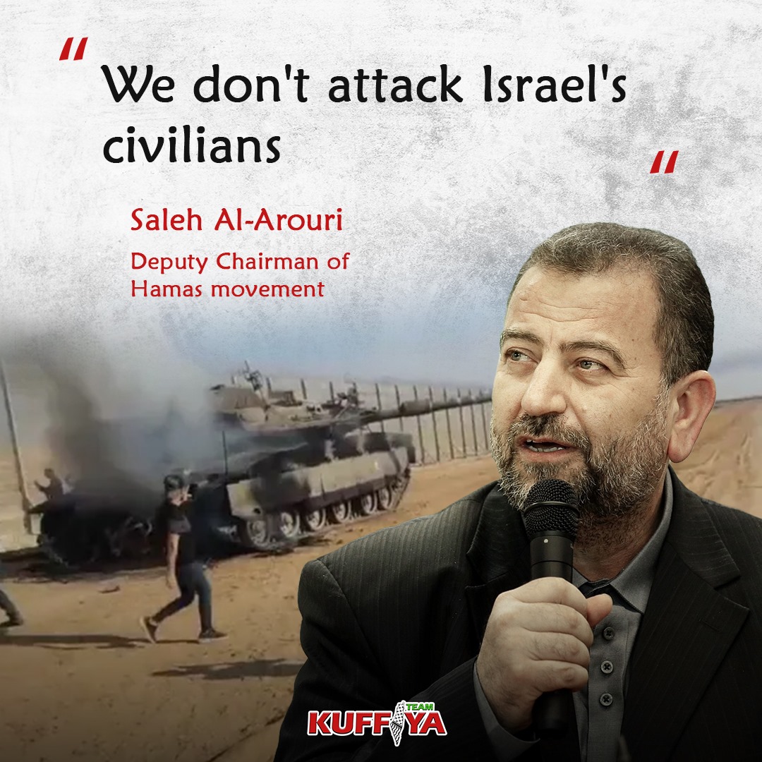 Hamas Leader Al-Arouri Denies Attacks on Israeli Civilians