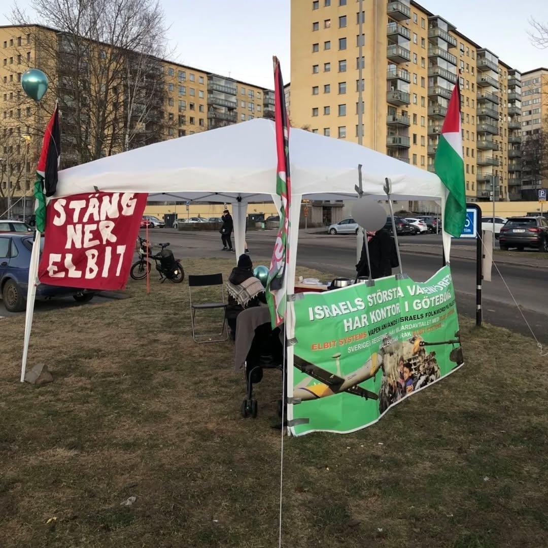 Swedish activists protest Elbit Systems operations in Göteborg