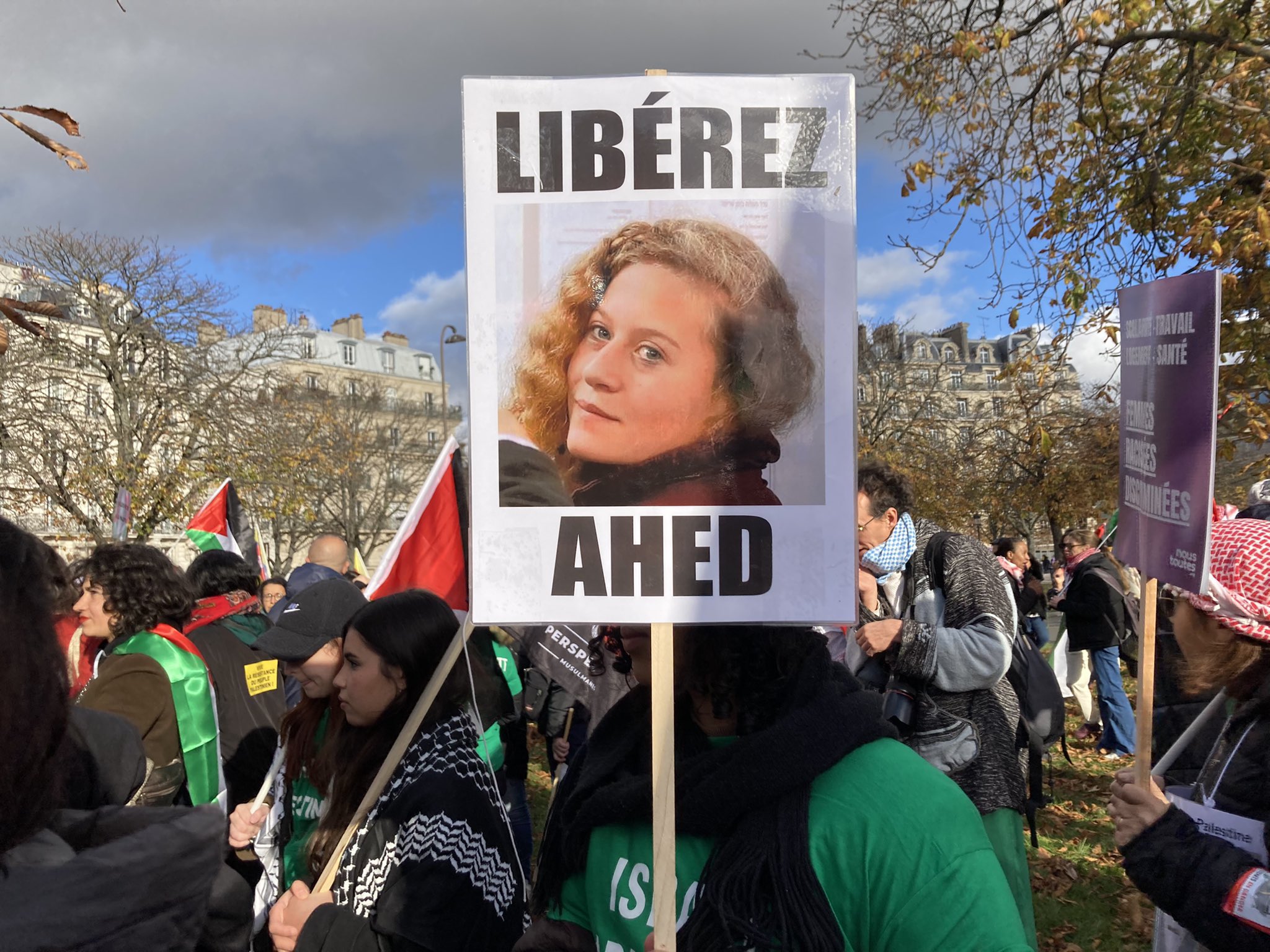 Free Ahed Tamimi protest seen in Paris
