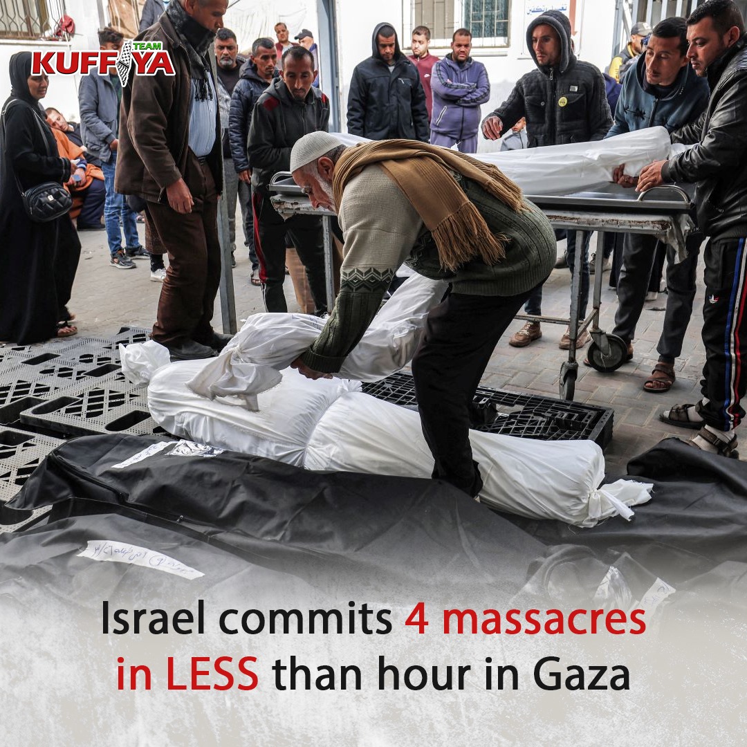 Israel commits four massacres in Gaza within one hour