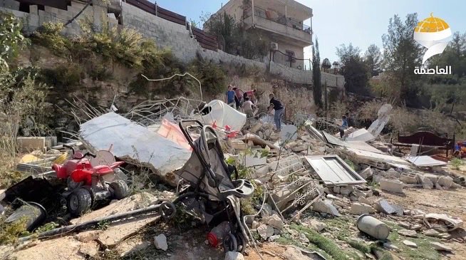 Demolition of Abu Rizq home in Al-Walaja, children and mother left on rubble