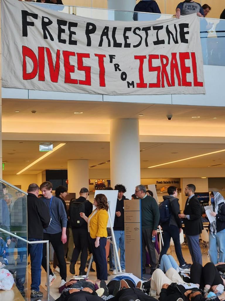 CWRU Students Stage Die-In for Palestine During Open House