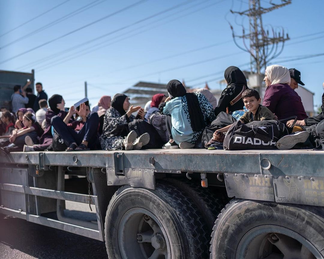 Palestinian Displacement from Israeli Bombing in Northern Gaza