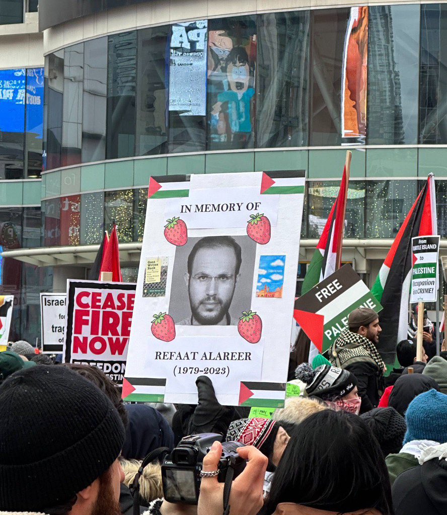 Toronto Rally Honors Assassinated Palestinian Professor Refaat Alareer