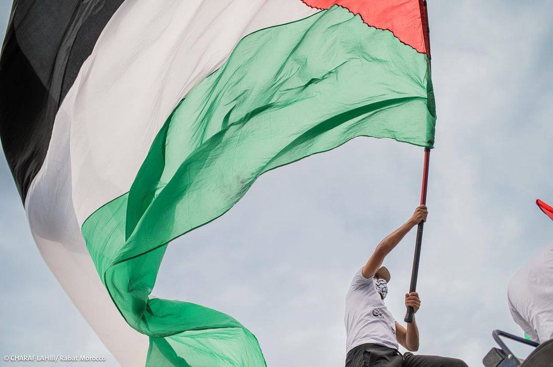 Large Gaza solidarity demonstration held in Rabat, Morocco