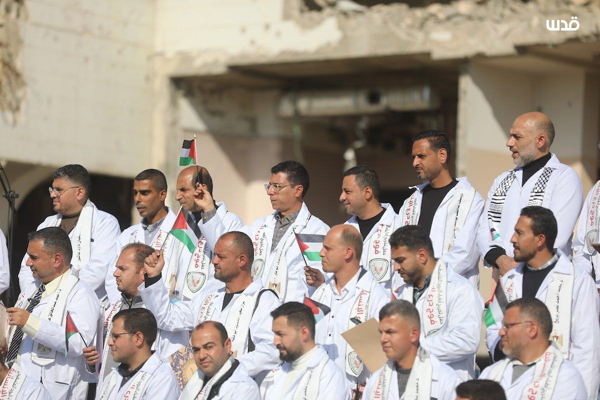 Palestinian Doctors Graduate at Al-Shifa Medical Complex Gaza