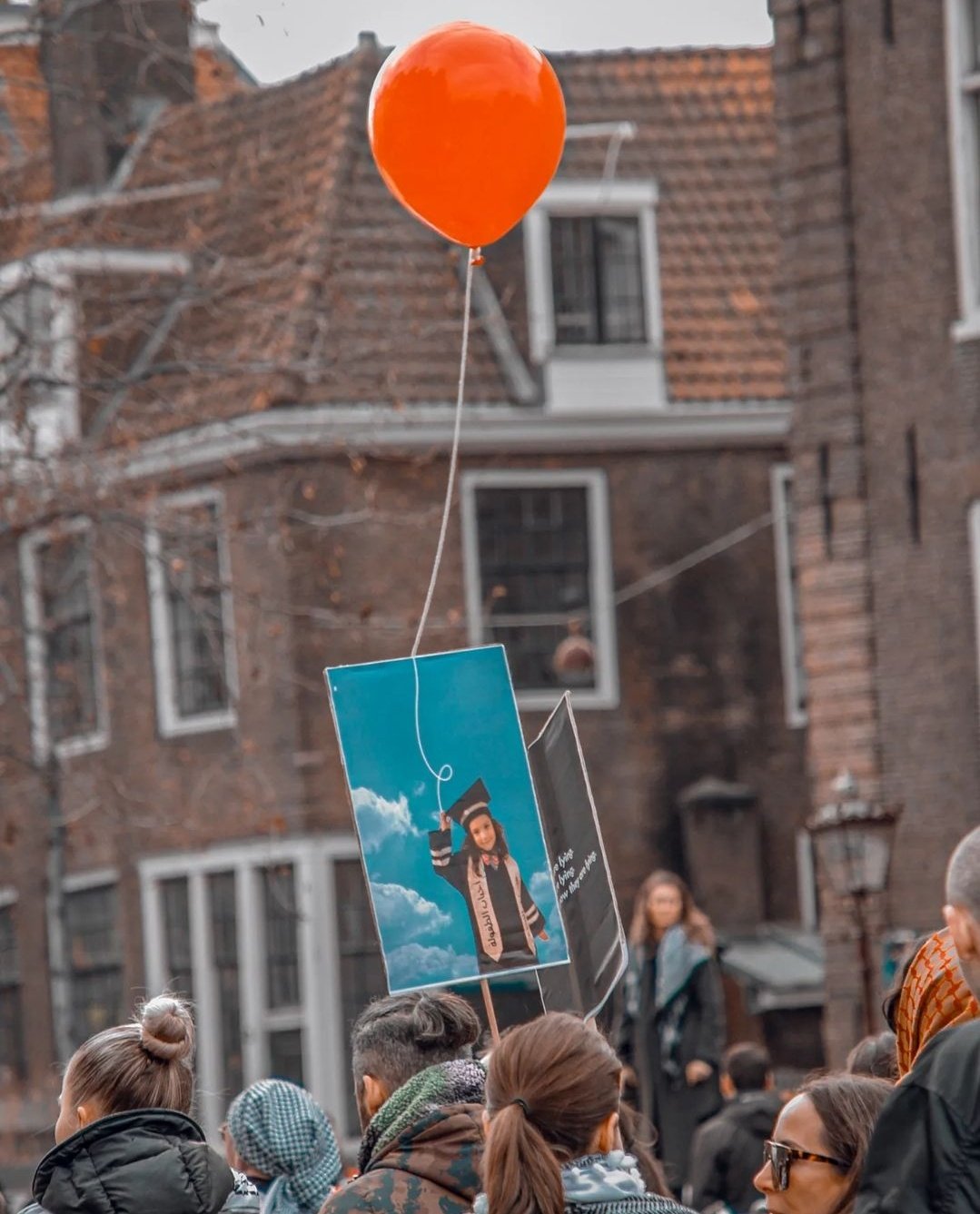 Hind Rajab photo displayed at Netherlands rally