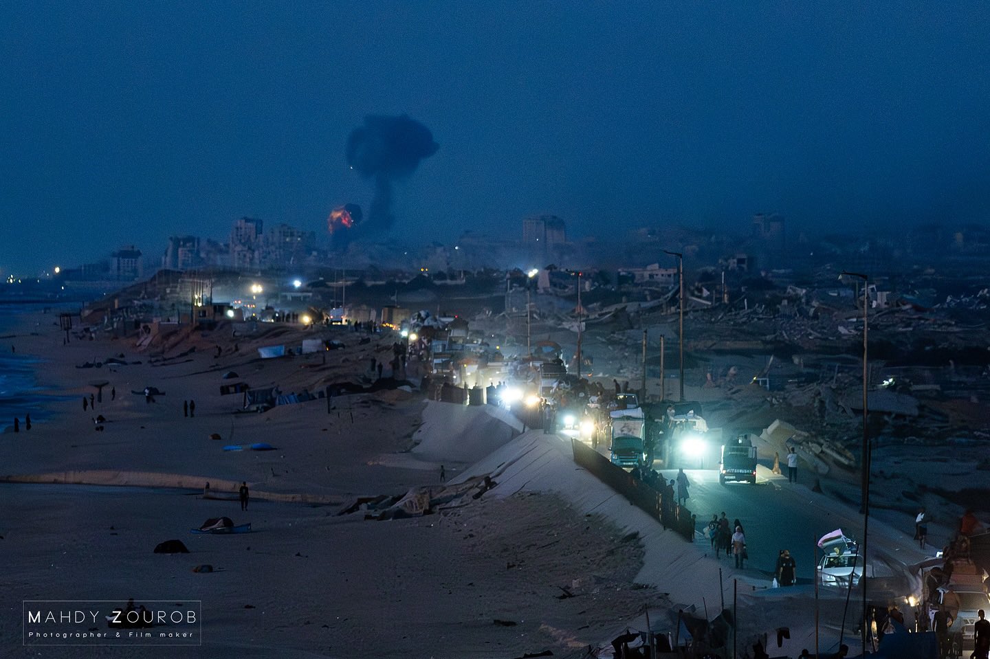 Gaza Families Evacuated Amid Bombing Campaign